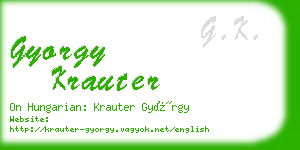 gyorgy krauter business card